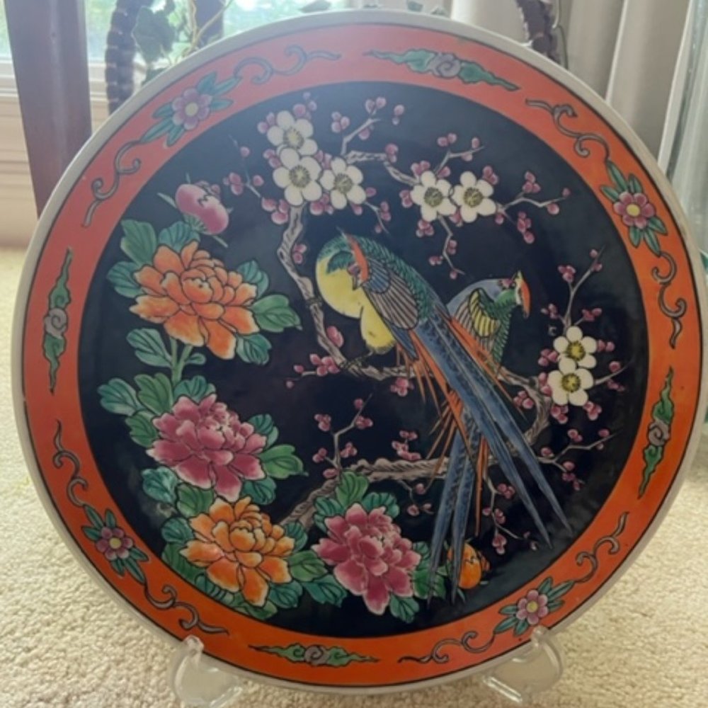 Asian inspired decorative plate
